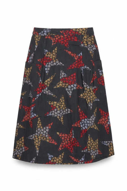 White Stuff Women’s Grey Geometric A-Line Knee Length Skirt UK 8
