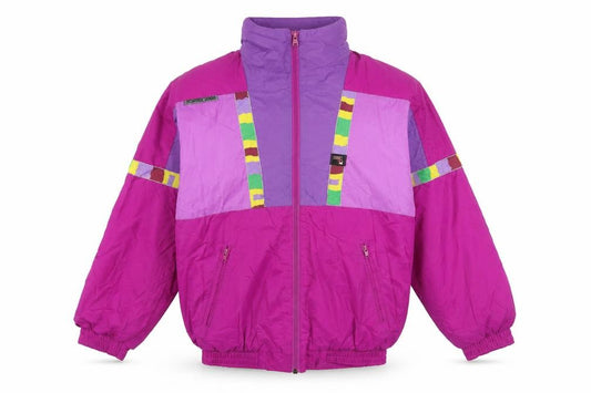 SNC Girls Pink Purple Ski Jacket Age 14 Hooded Colourblock Vintage