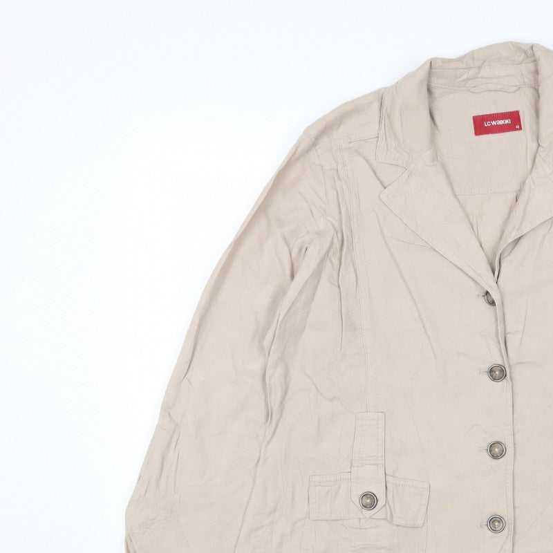 LC Waikiki Men’s Beige Size 46 Lightweight Button Jacket