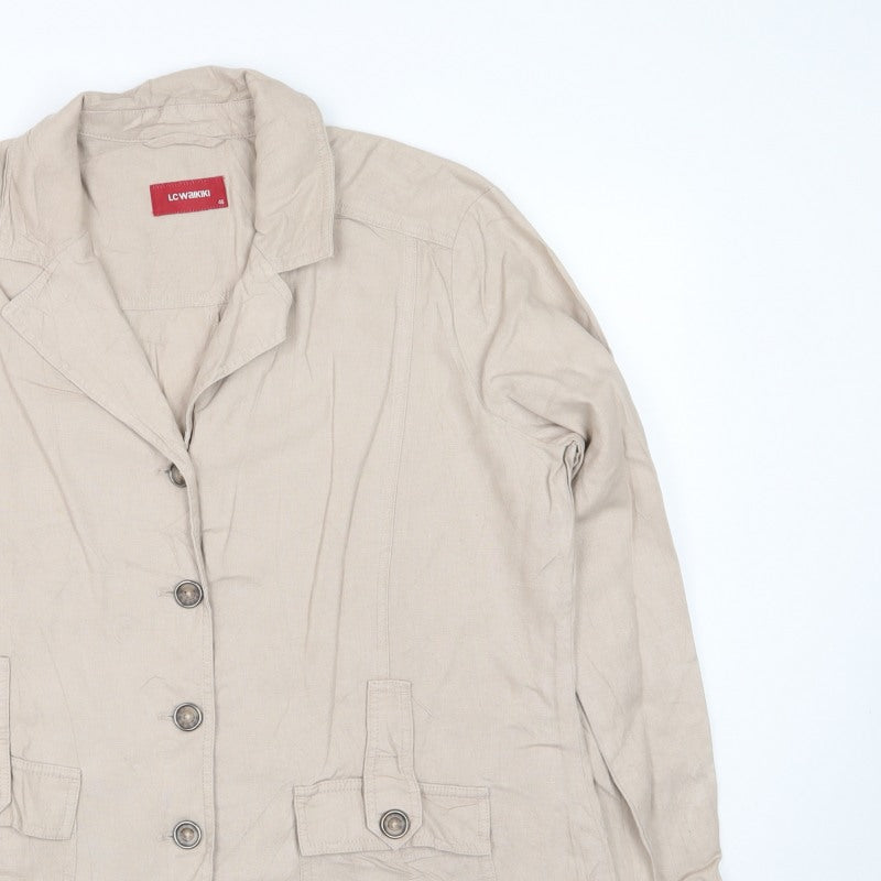 LC Waikiki Men’s Beige Size 46 Lightweight Button Jacket