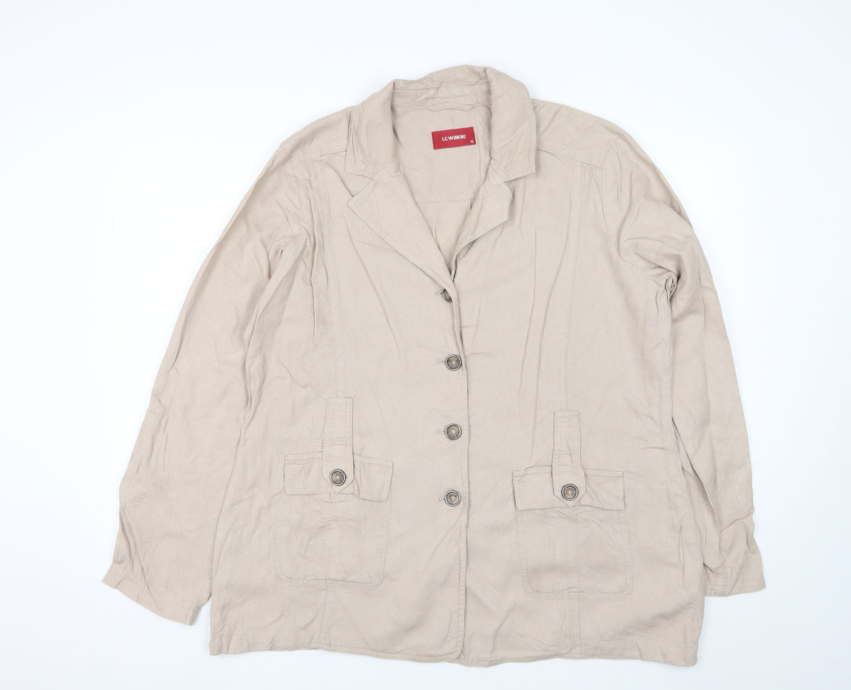 LC Waikiki Men’s Beige Size 46 Lightweight Button Jacket