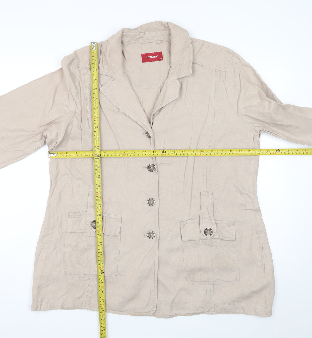 LC Waikiki Men’s Beige Size 46 Lightweight Button Jacket