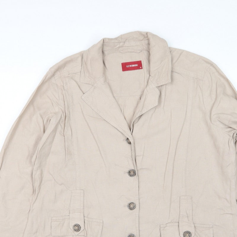 LC Waikiki Men’s Beige Size 46 Lightweight Button Jacket