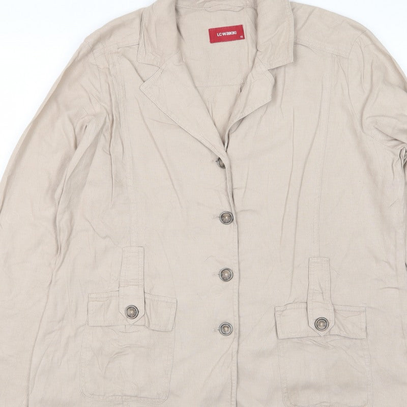LC Waikiki Men’s Beige Size 46 Lightweight Button Jacket