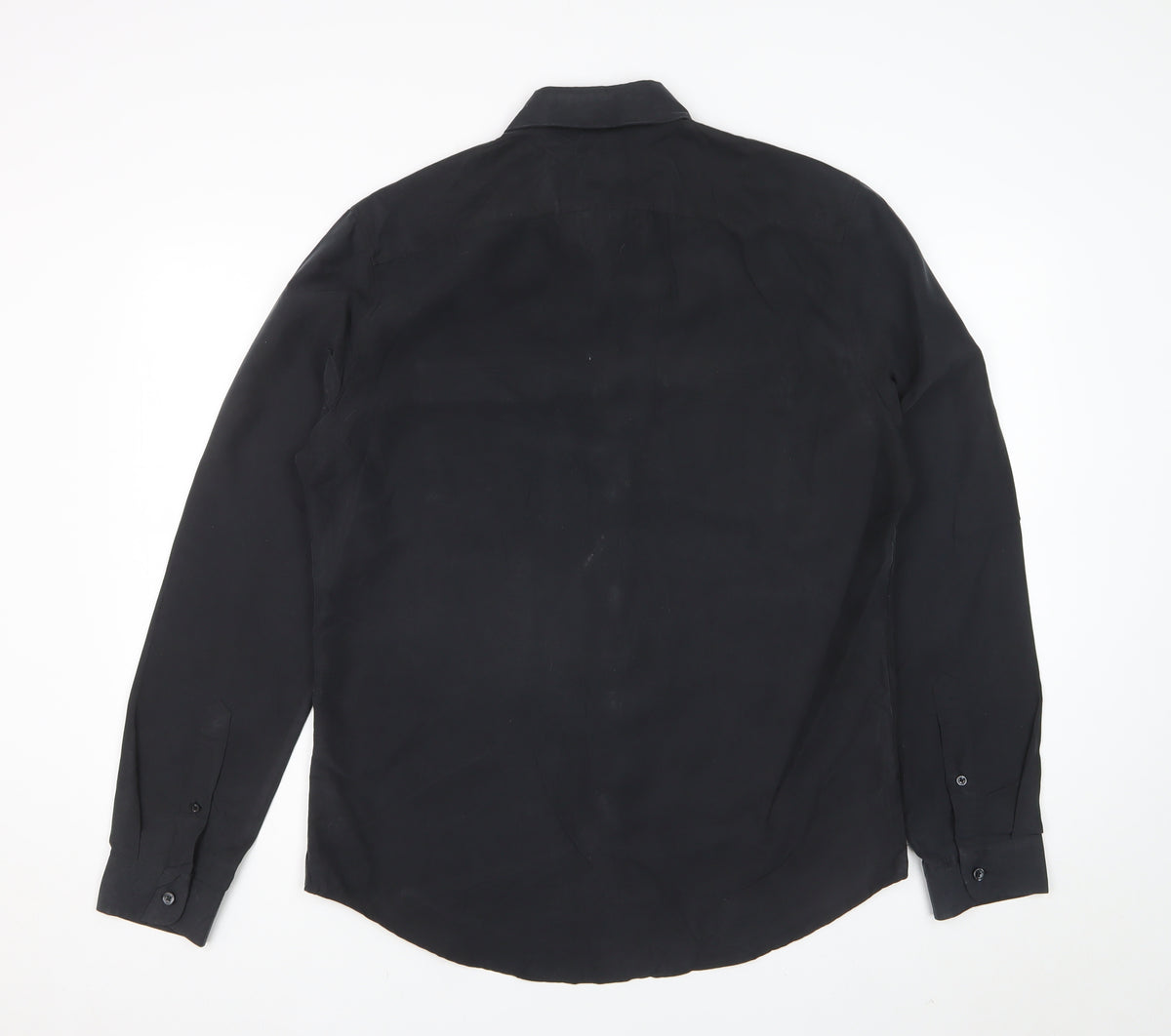 Next Men's Black M Modal Blend Button-Down Long Sleeve Pocket Shirt