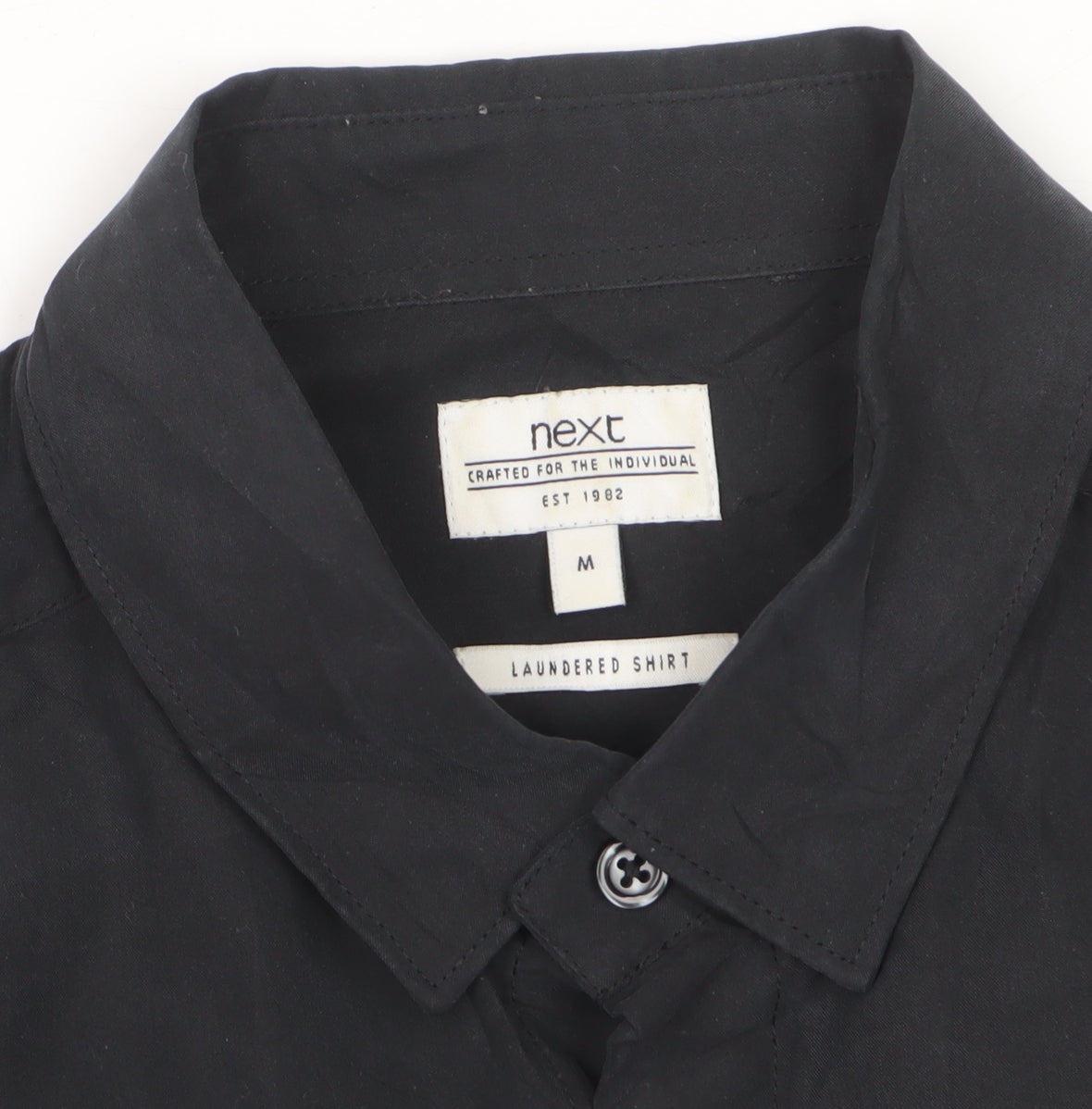 Next Men's Black M Modal Blend Button-Down Long Sleeve Pocket Shirt