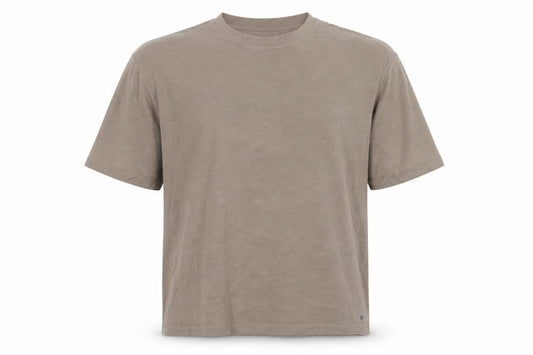 Next Men Beige L Relaxed Fit Ribbed Stripe Crew Neck T-Shirt