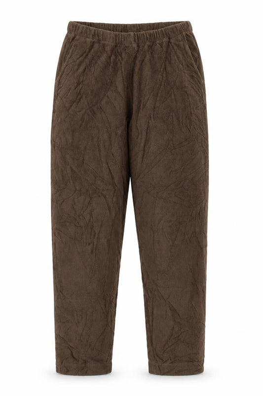 Lands' End Women Brown Corduroy Jogger Trousers UK 10-12 Elastic Waist