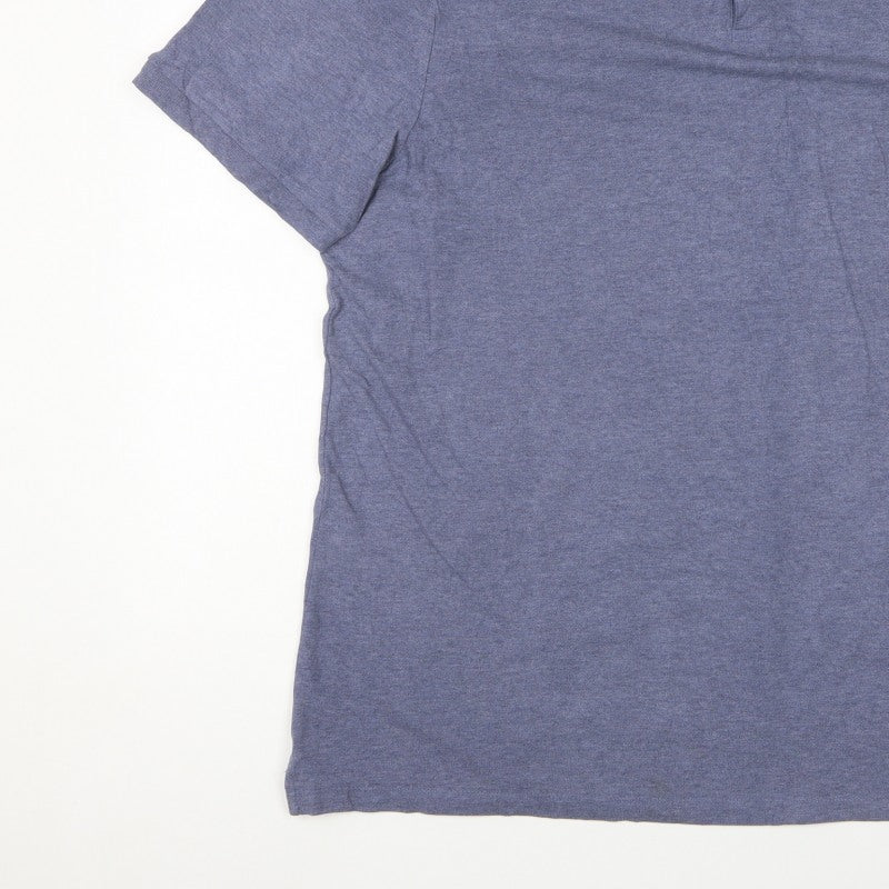 Next Men's Blue 2XL Regular Fit Cotton Blend Logo Polo Shirt