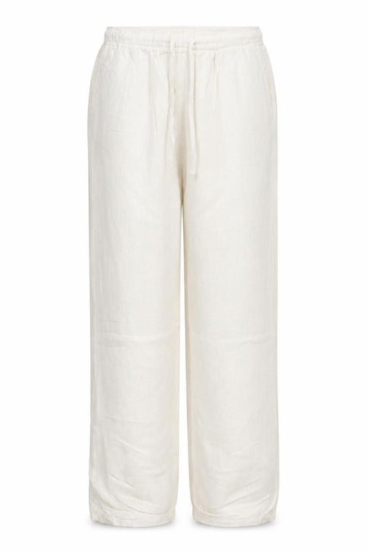 Stradivarius Women Ivory M Drawstring Straight Leg Trousers Pockets