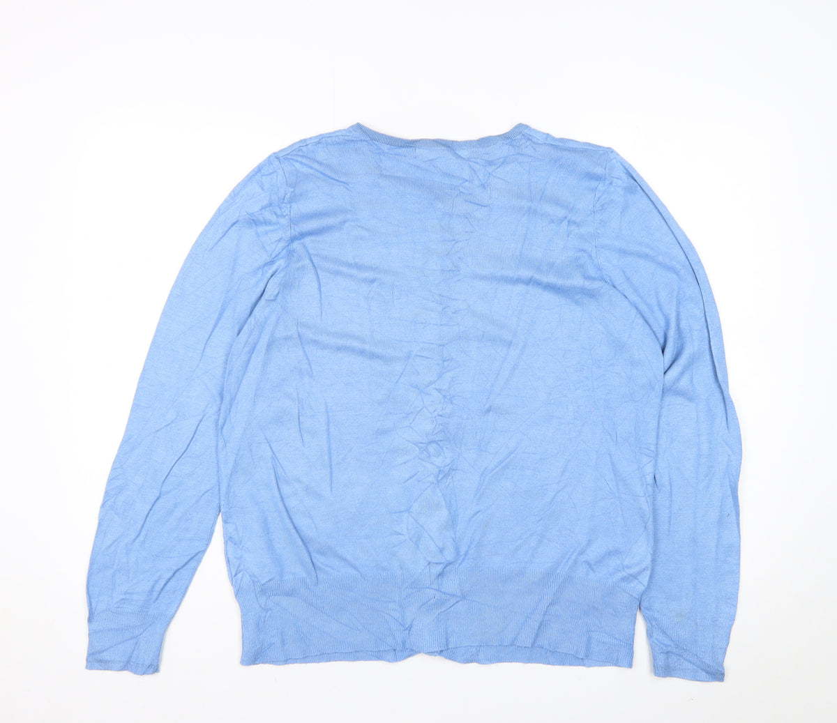 Marks and Spencer Women Blue Size 16 Round Neck Button Cardigan