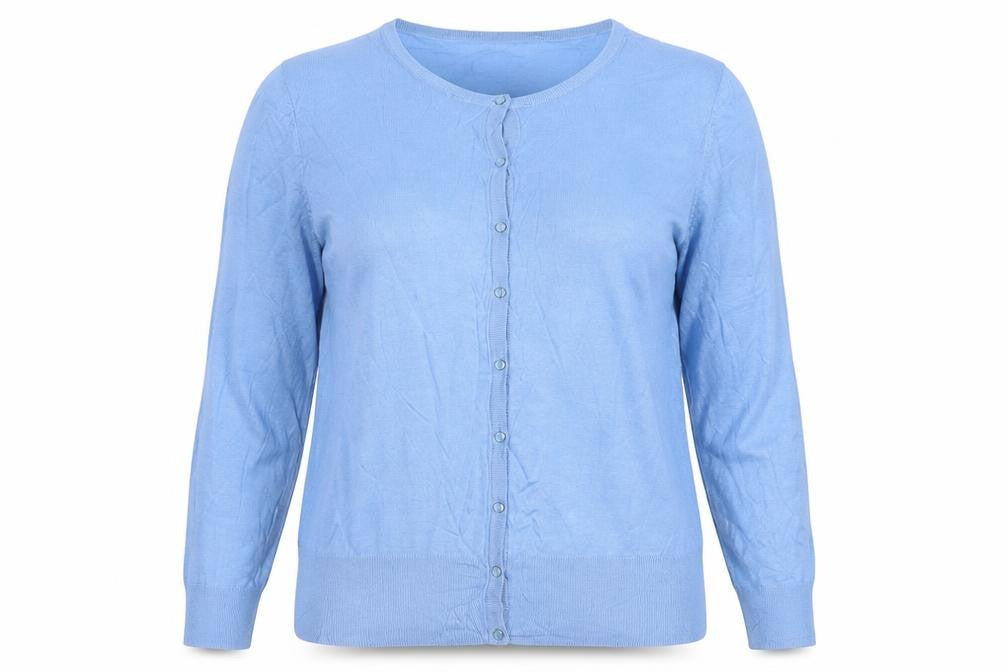 Marks and Spencer Women Blue Size 16 Round Neck Button Cardigan