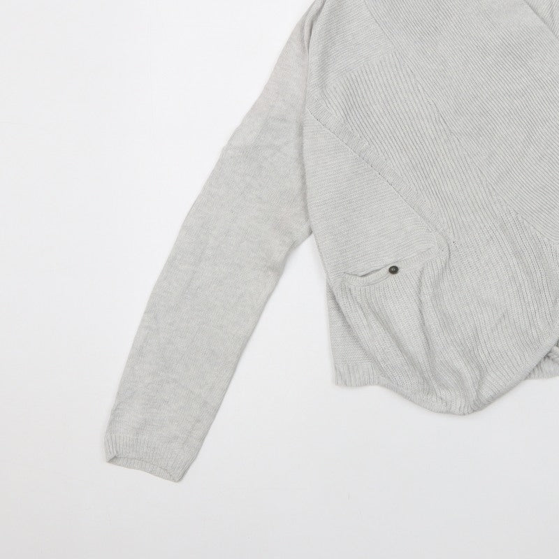 Marks and Spencer Women Grey Size 8 Open Knit Wrap Cardigan