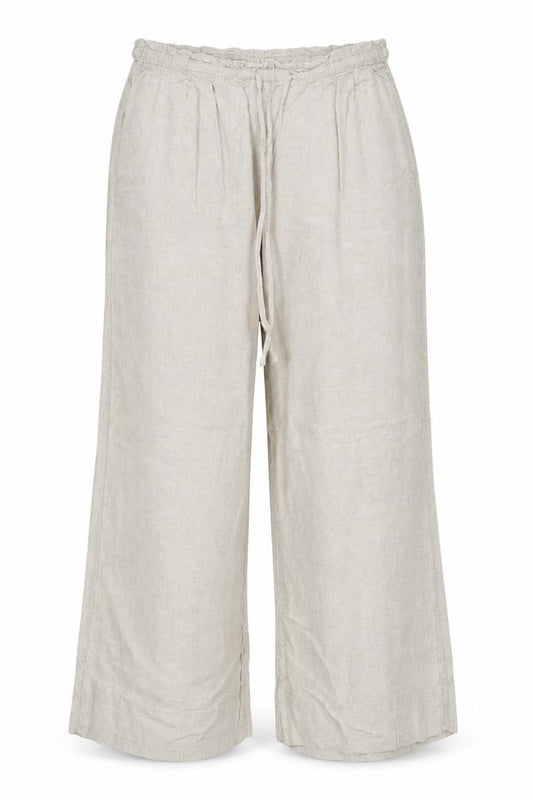 Women’s Beige UK 14 Paperbag Wide-Leg Drawstring Trousers