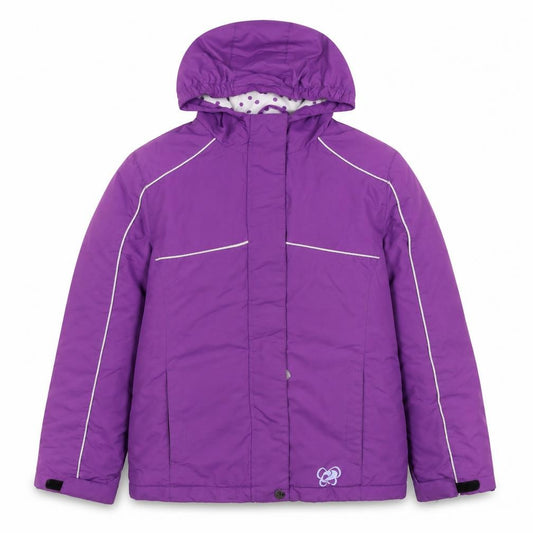 The Realm Girls Purple 11-12 Ski Jacket Hooded Insulated Reflective