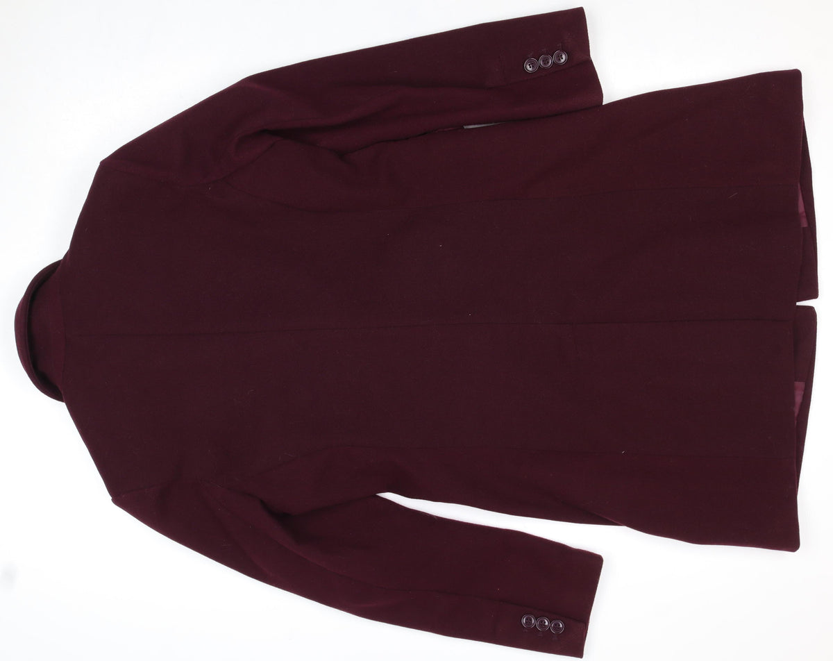 Primark Women Red UK 6 Long Belted Single-Breasted Overcoat