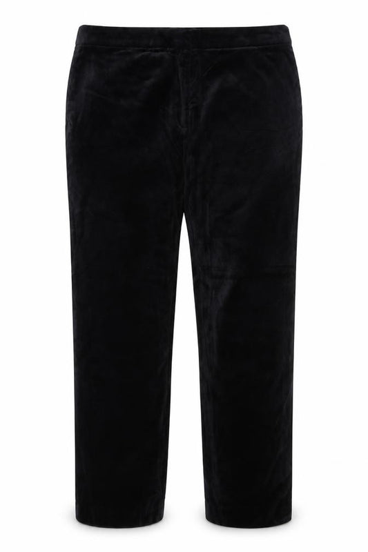 The Mia Women’s Black Velvet Slim Trousers Size 14 Regular Stretch