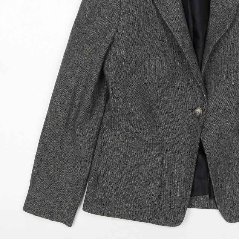 John Lewis Women's Grey UK 10 Flecked Wool Blend Lined Blazer
