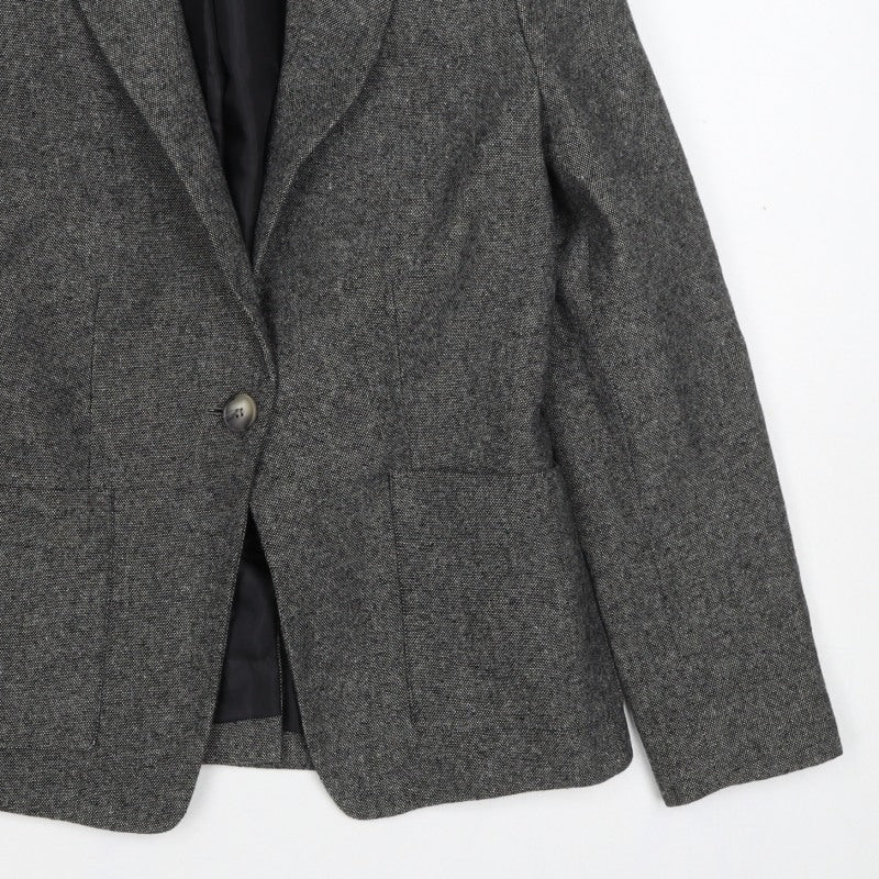 John Lewis Women's Grey UK 10 Flecked Wool Blend Lined Blazer
