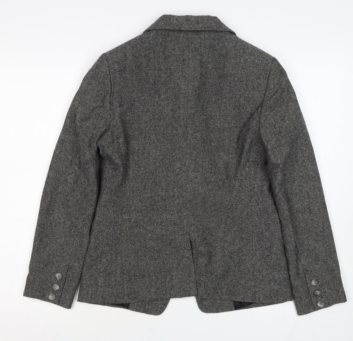 John Lewis Women's Grey UK 10 Flecked Wool Blend Lined Blazer
