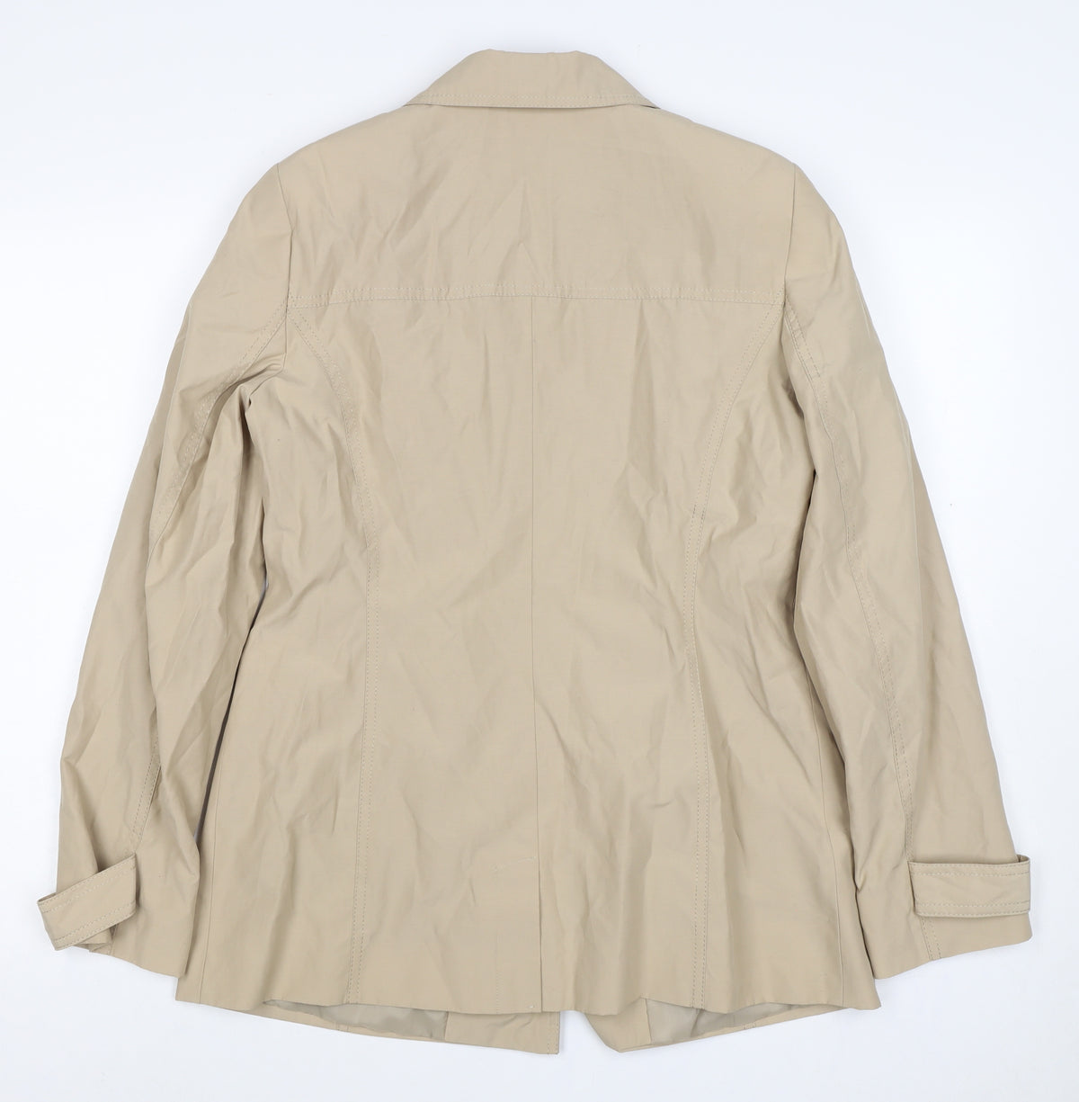 BHS Women’s Beige UK 12 Mid-Length Trench Coat Buttoned