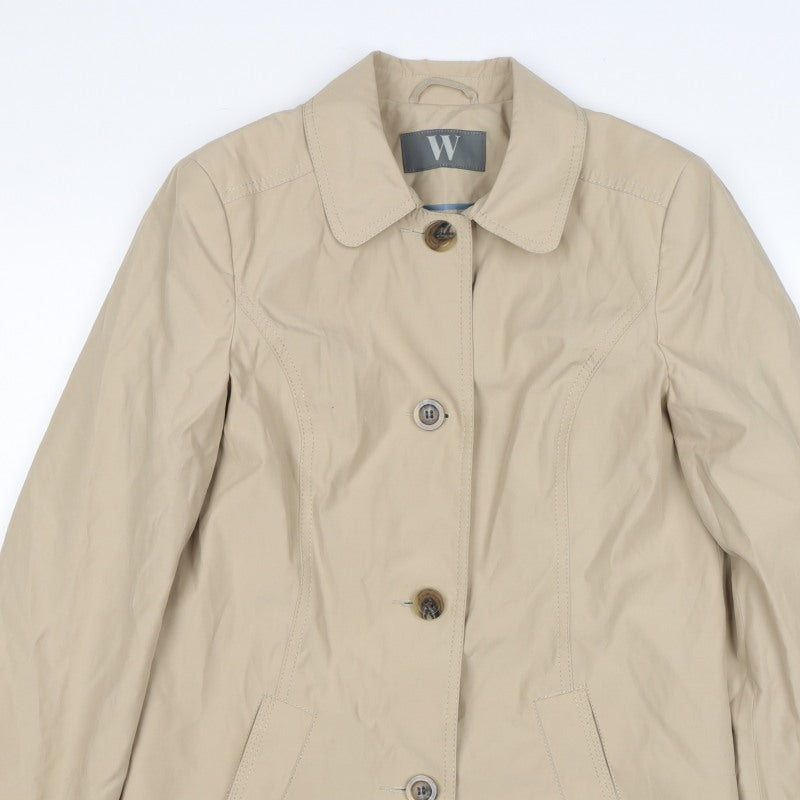 BHS Women’s Beige UK 12 Mid-Length Trench Coat Buttoned