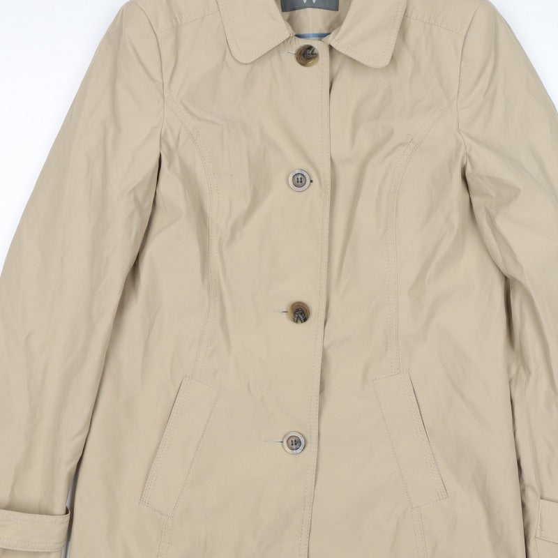 BHS Women’s Beige UK 12 Mid-Length Trench Coat Buttoned