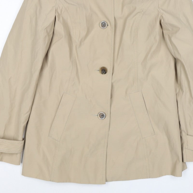 BHS Women’s Beige UK 12 Mid-Length Trench Coat Buttoned