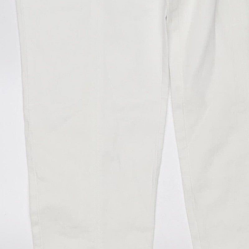 Mexx Women White UK 14 Cotton Stretch Bootcut Trousers Zip