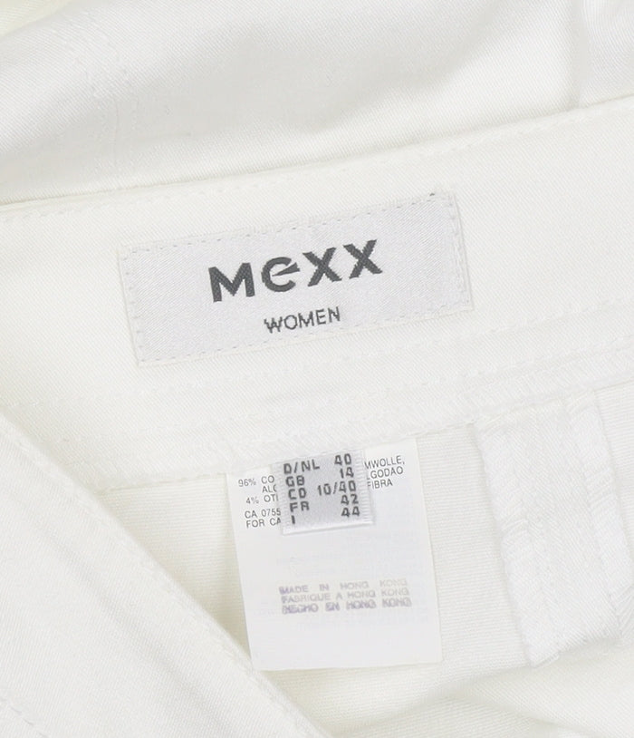 Mexx Women White UK 14 Cotton Stretch Bootcut Trousers Zip