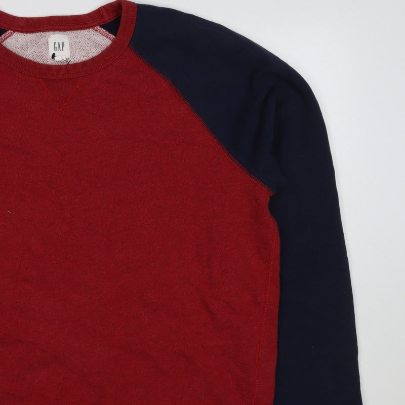 GAP Men’s Red Navy S Crew Neck Raglan Pullover Sweatshirt