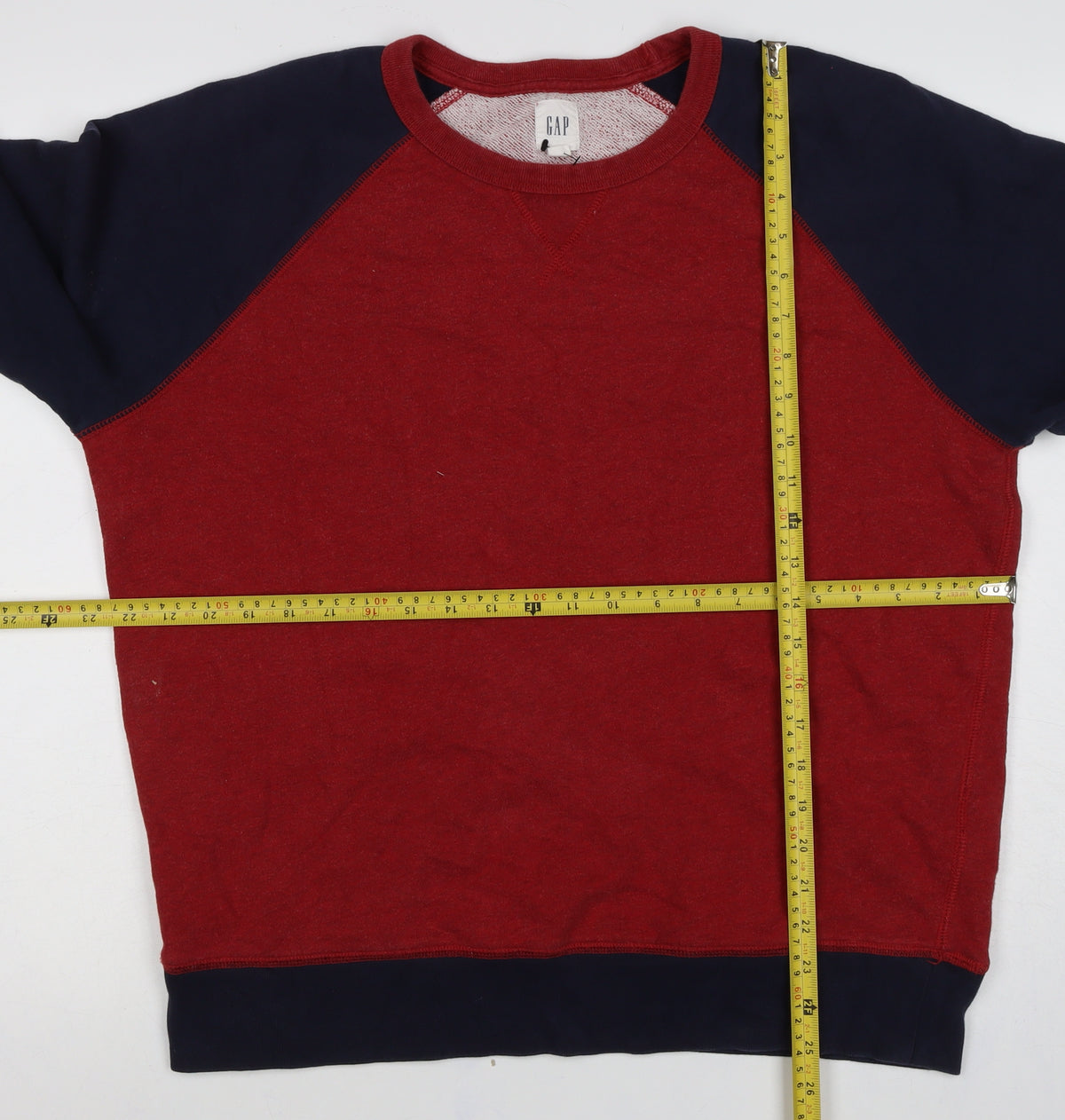 GAP Men’s Red Navy S Crew Neck Raglan Pullover Sweatshirt