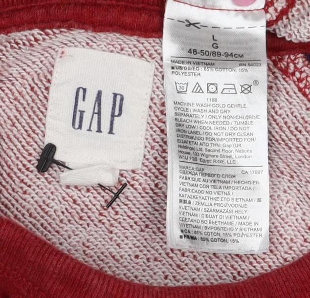 GAP Men’s Red Navy S Crew Neck Raglan Pullover Sweatshirt