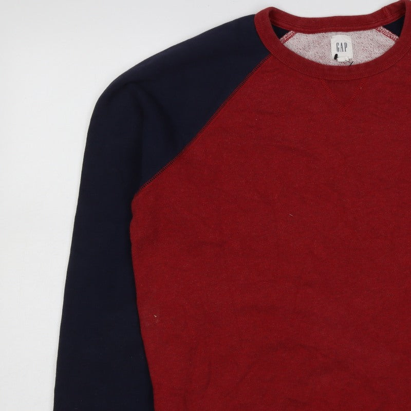GAP Men’s Red Navy S Crew Neck Raglan Pullover Sweatshirt