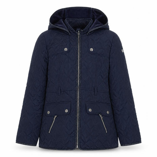 Jasper Conran Girls Navy 11-12 Years Quilted Hooded Puffer Jacket