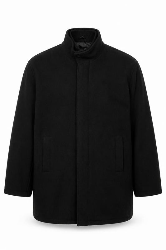 Next Men's Black 2XL Full Zip Basic Jacket Stand-Up Collar