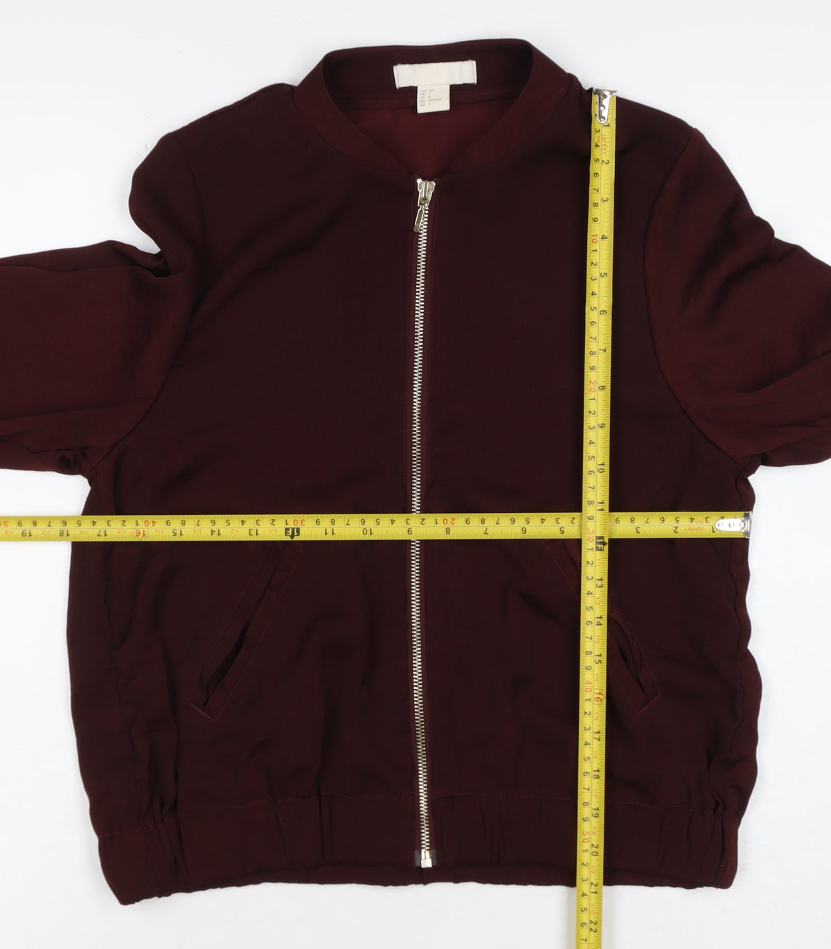 H&M Women Red Size 6 Bomber Jacket Full Zip Long Sleeve Pockets