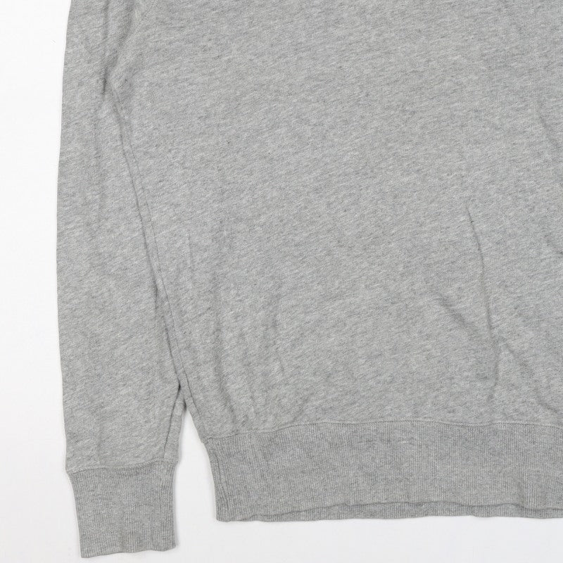 Fred Perry Men's Grey S Pullover Crew Neck Logo Sweatshirt