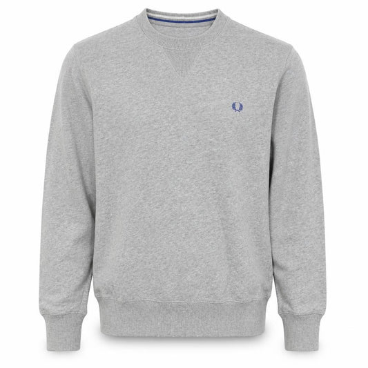 Fred Perry Men's Grey S Pullover Crew Neck Logo Sweatshirt