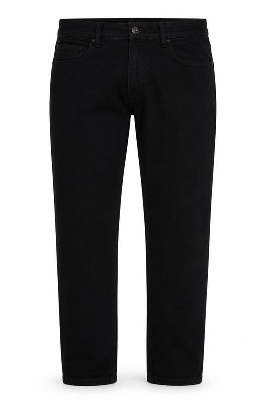 George Men’s Black Straight Stretch Jeans W38 L30 Regular Fit