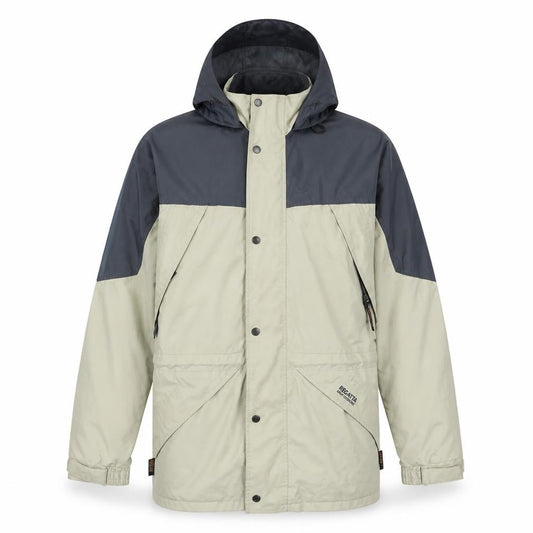 Regatta Men’s Beige Grey L Hooded Waterproof Parka Jacket