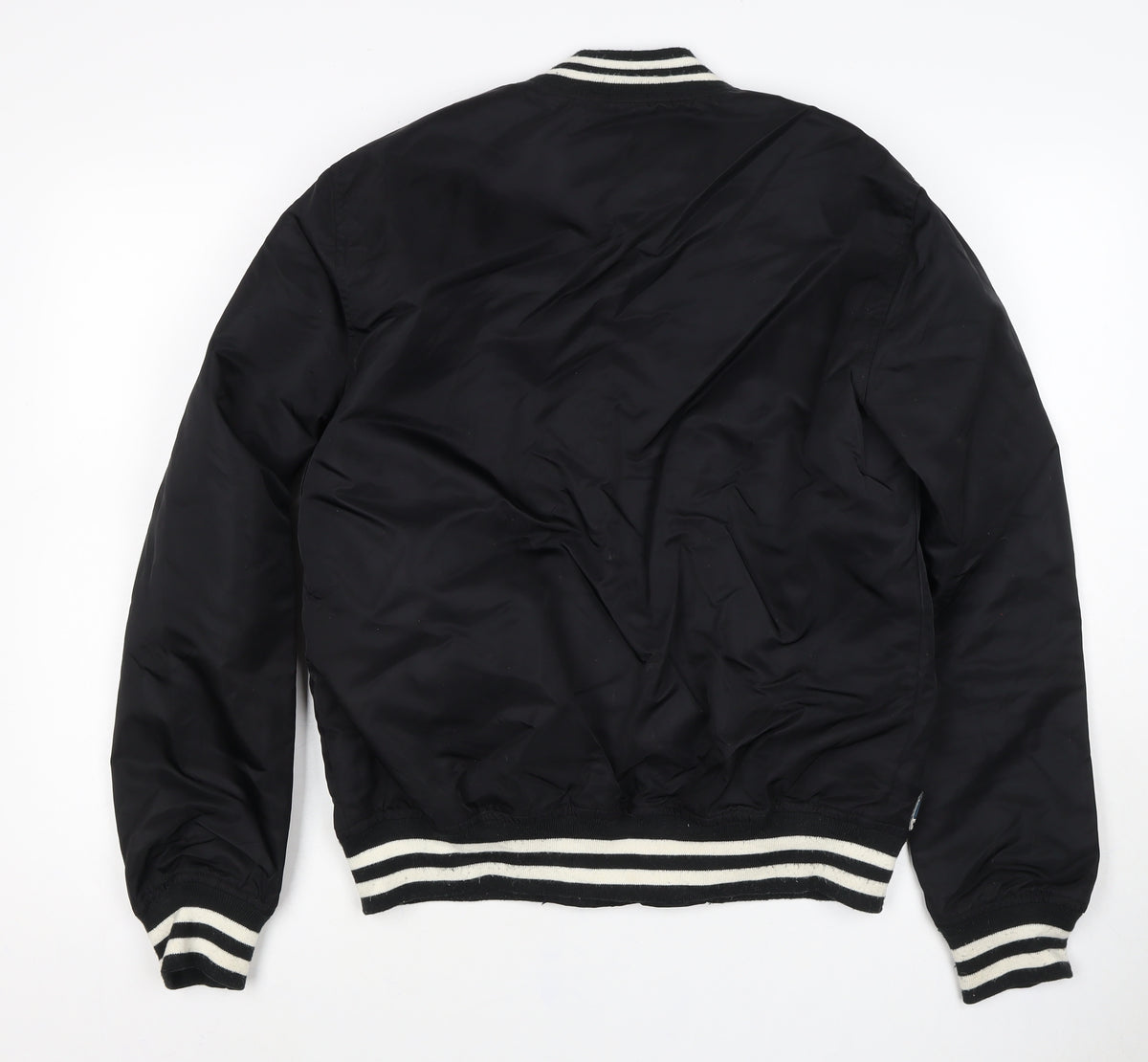 Schott Women’s Black M Chicago Varsity Bomber Jacket Snap Logo