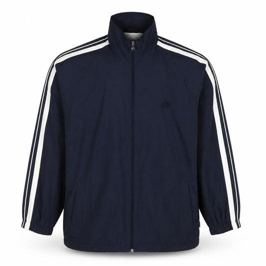 Classic Sport Men’s Blue 2XL Full Zip Striped Windbreaker Jacket