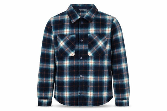 Marks & Spencer Boys Blue Plaid Fleece Shirt Jacket 14-15 Years