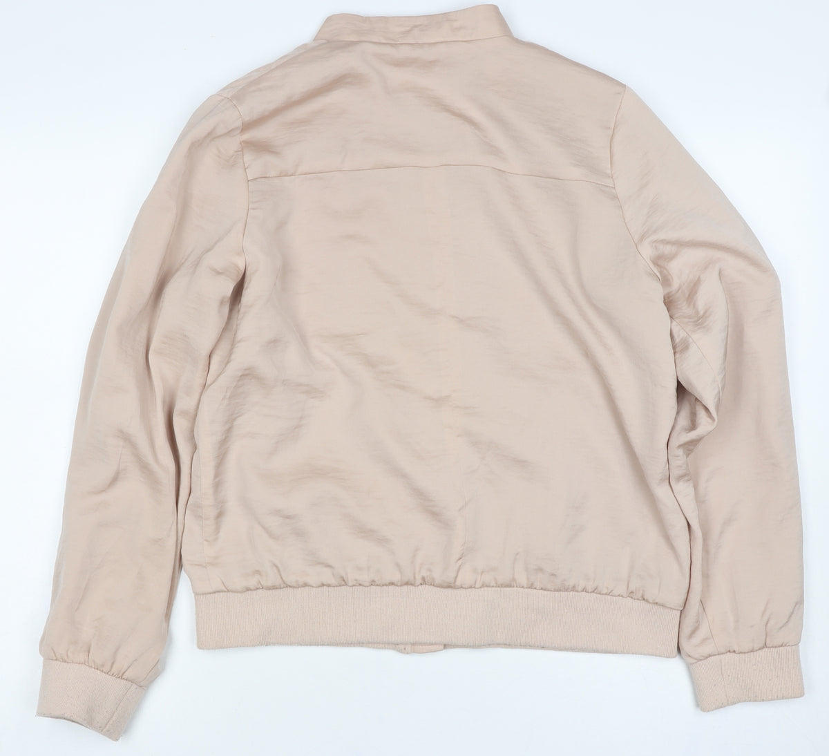New Look Women’s Beige Size 14 Viscose Bomber Jacket Zip