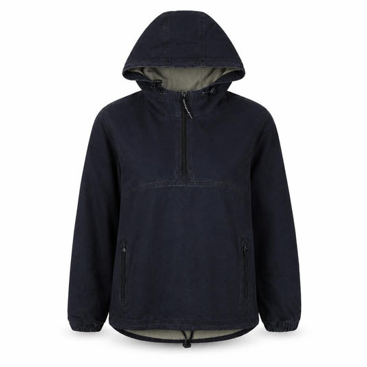 Pod Women’s Black Size 8 Hooded 1/4 Zip Cotton Anorak Jacket