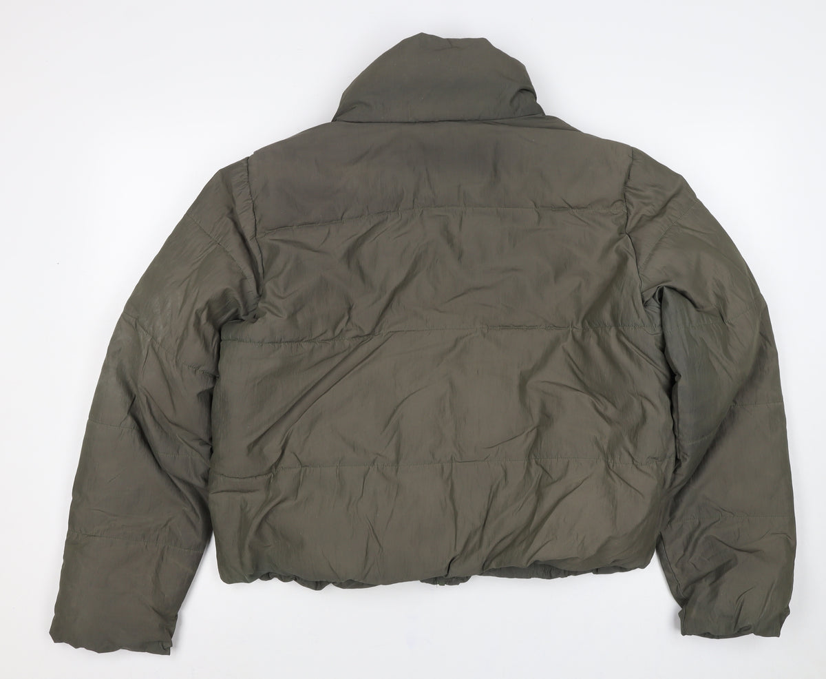 ONLY Women Green XL Puffer Jacket Padded Full Zip