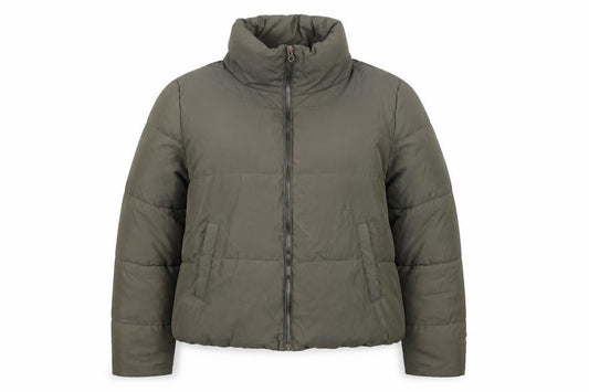 ONLY Women Green XL Puffer Jacket Padded Full Zip