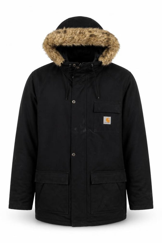 Carhartt Men’s Black S X'Siberian Parka Fur Trim Hooded Jacket