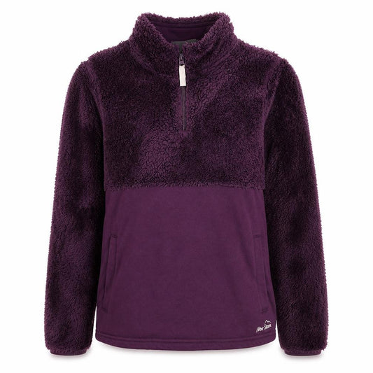 Peter Storm Girls Purple 11-12 Years 1/4 Zip Fleece Pullover Sweatshirt